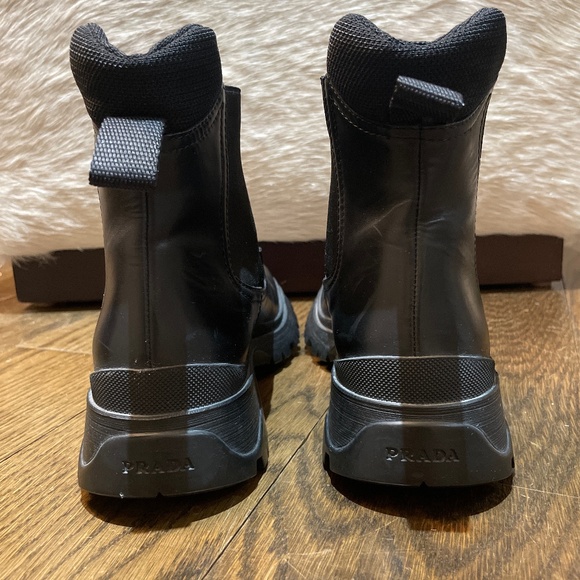 Prada Monolith Brushed Leather Chelsea Boots - Picture 3 of 6